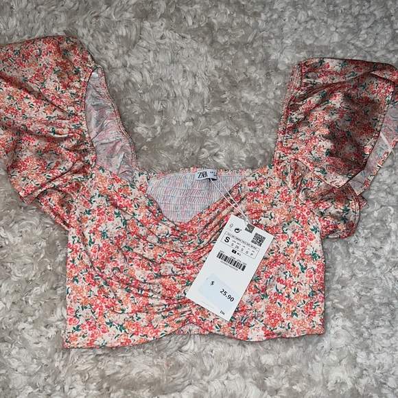 Zara Tops Nwt Zara Floral Top Poshmark